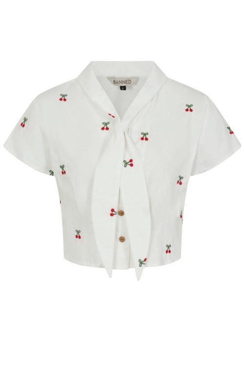 White Cherry Vibes Blouse