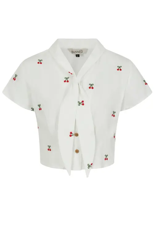 White Cherry Vibes Blouse