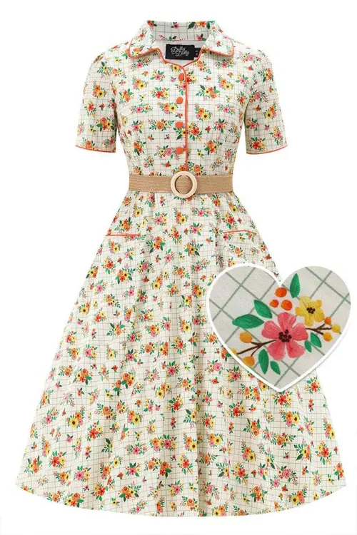 Mabel Retro Floral Midi Shirt