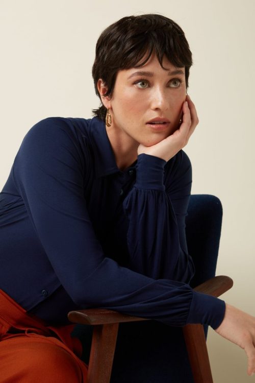 Carina Bluse Viscose Light - Rhodonite Blue