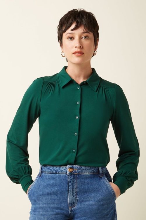 Carina Bluse Viscose Light - Botanical Green