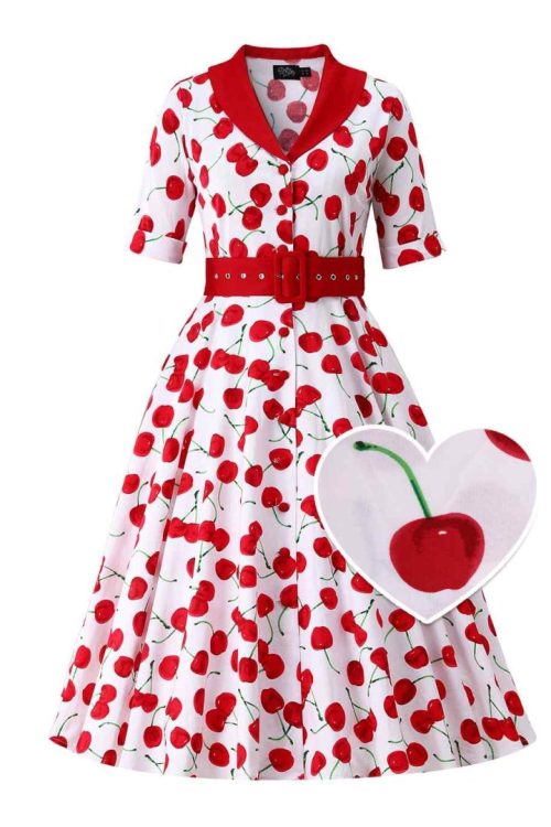 Mollie Cherry Full Circle Shirt Dress