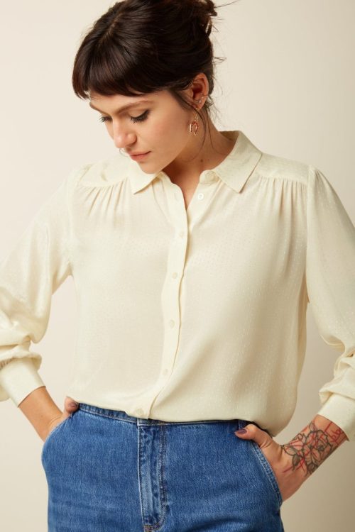 Carina Sista Bluse - Ivory