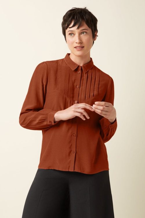 Karen Sista Bluse - Spicy Brown