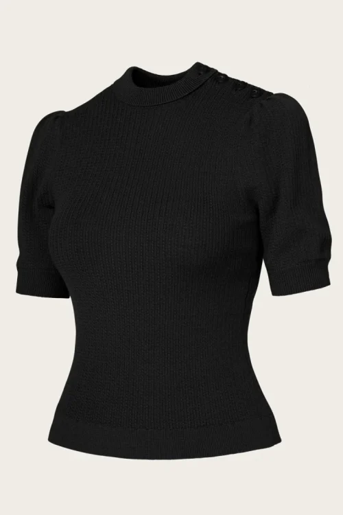 The Top Drawer Top - Black wool