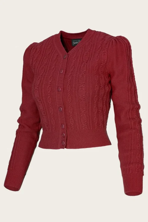 The Ice Skater Cardigan - Pomegranate wool
