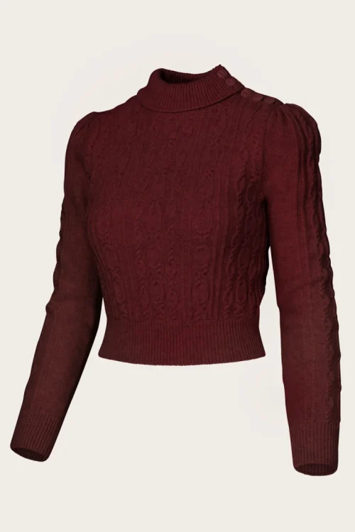 The Ice Skater Sweater - Maroon cashmere blend