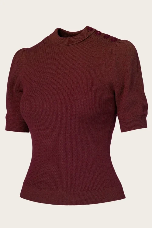 The Top Drawer Top - Maroon mélange wool