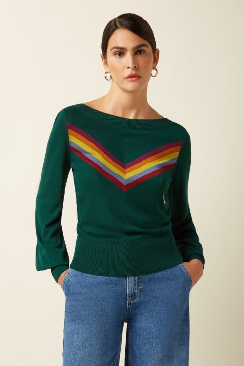 Audrey Azzy Bell Top - Botanical Green