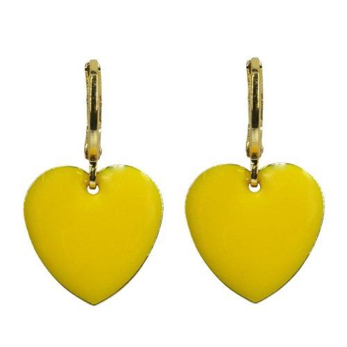 Urban Hippies Øredobber Sunny Yellow hearts gp