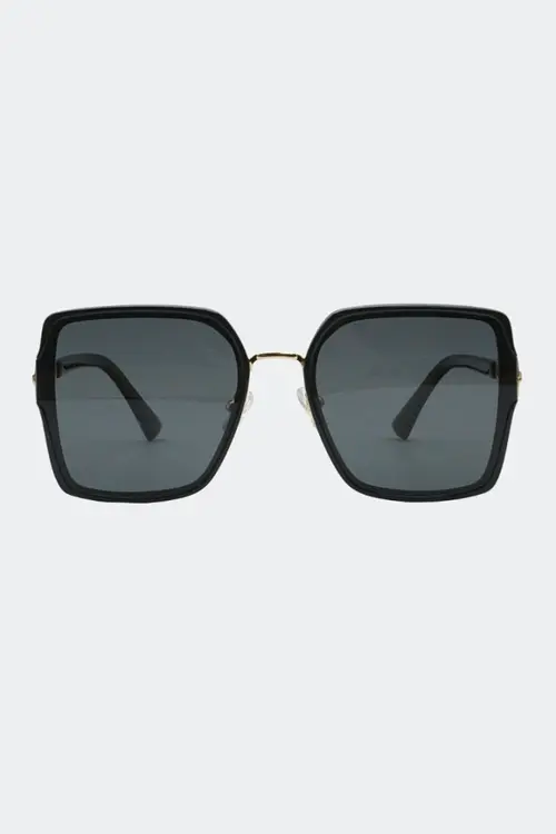 Link Arm Oversized Square Black Solbriller