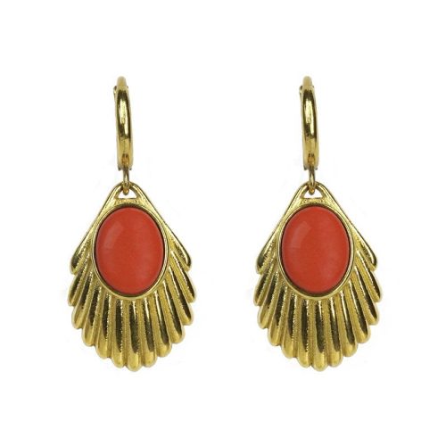 Urban Hippies Øredobber  Venus Bloodcoral gold