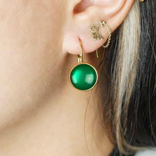 Urban Hippies Øredobber Dots Emerald green GP