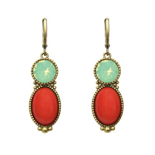 Urban Hippies Øredobber Tosca red & mint