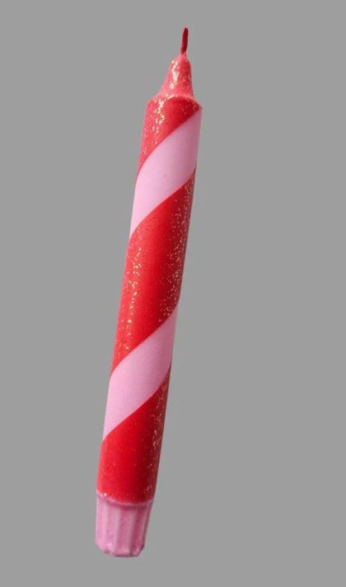 Mrs Miccio Stearinlys Polka Sparkly Red/pink