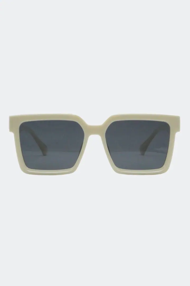 Oversized Cream Square Solbriller - Bilde 2