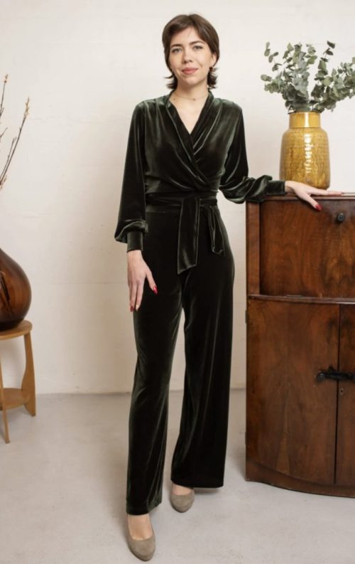 Emmylou Jumpsuit Steam Velvet Olive