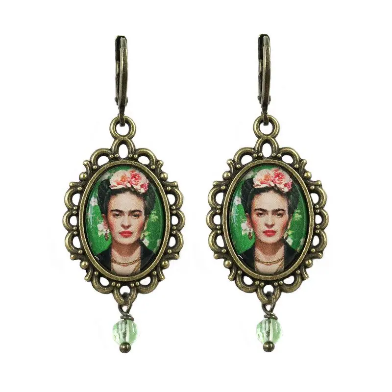 Urban Hippies Øredobber Frida Green/bronze