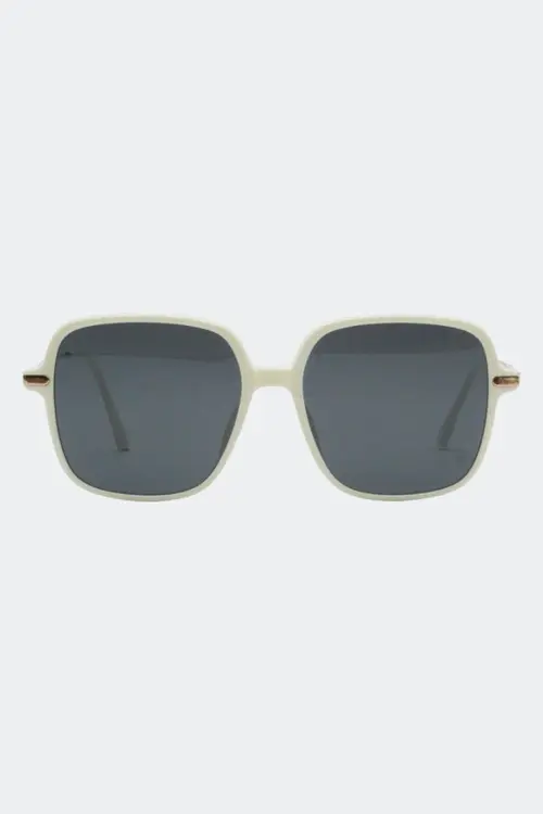 Oversized Square Frame Cream Solbriller