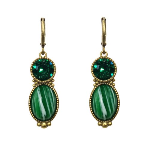 Urban Hippies Øredobber Tosca Striped Emerald