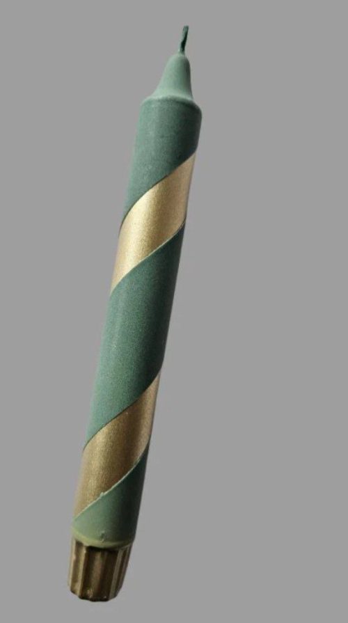 Mrs Miccio Stearinlys Polka Green/Gold