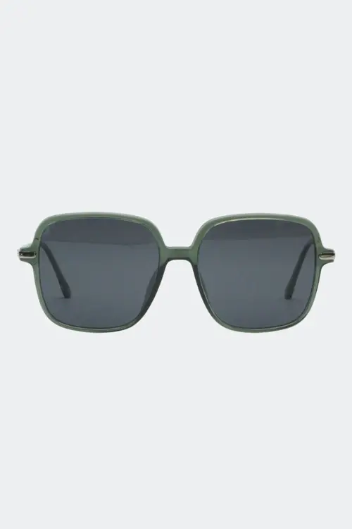 Oversized Square Frame Green Solbriller