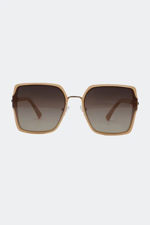 Link Arm Oversized Square Beige Solbriller