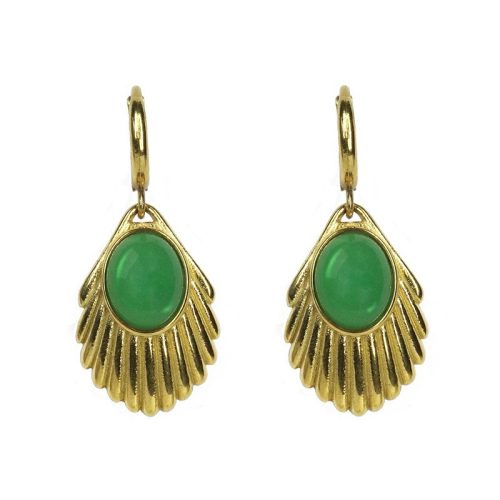 Urban Hippies Øredobber Venus emerald gold