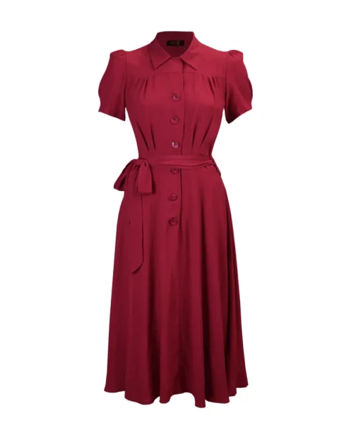 1940s Shirt-Waister Dress - Port