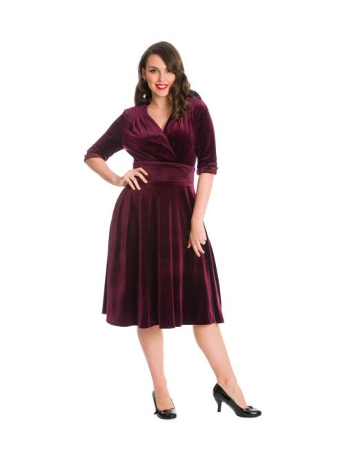 DATE NIGHT FIT & FLARE KJOLE - Burgundy