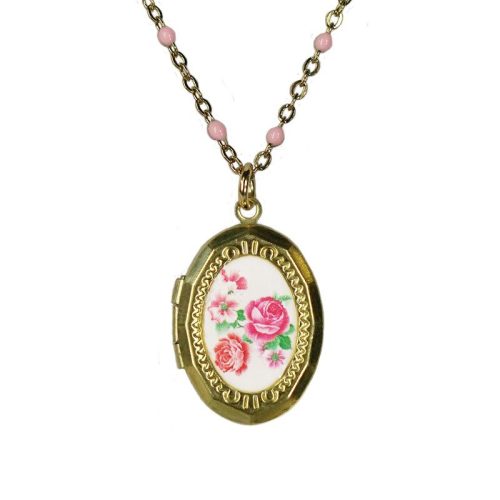 Urban Hippies Smykke Oval Flower Medaljon