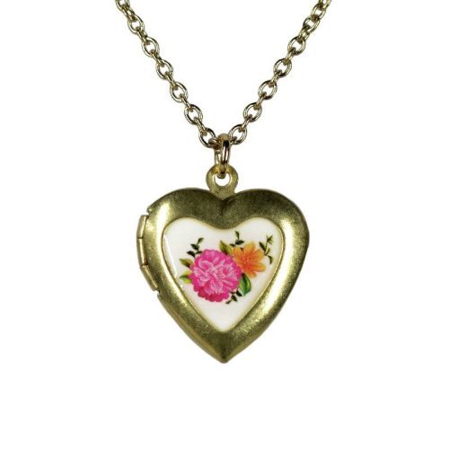 Urban Hippies  Hjertemedaljonghvit blomst