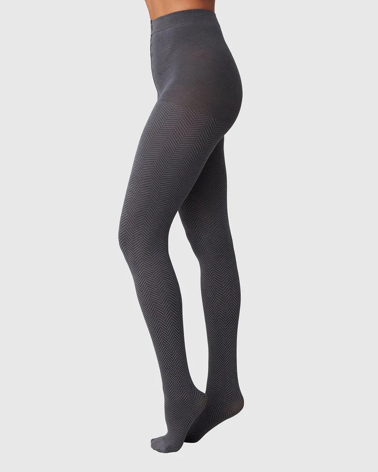 Hedda chevron tights black/grey - Bilde 2