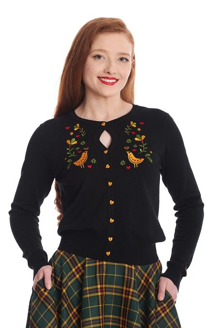 BLACK HERITAGE BIRDY CARDIGAN