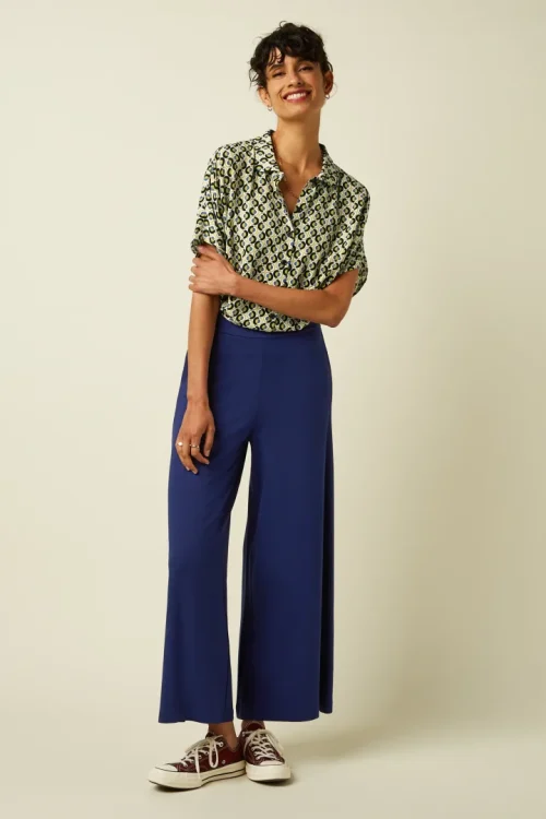 Border Palazzo Cropped Pants Milano Uni