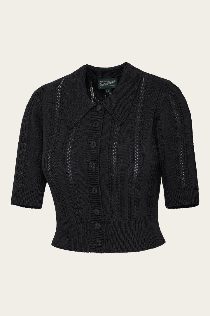 The Non Contrast Cardigan - Black wool - Bilde 5