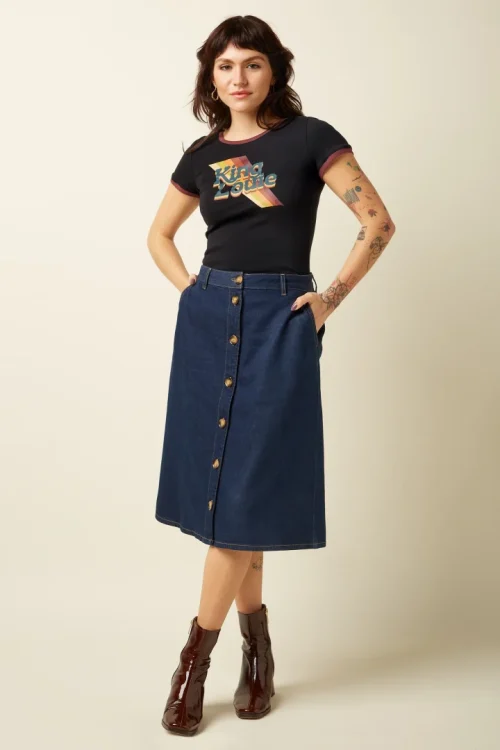 Marie Skirt Onyx Denim Deep Blue
