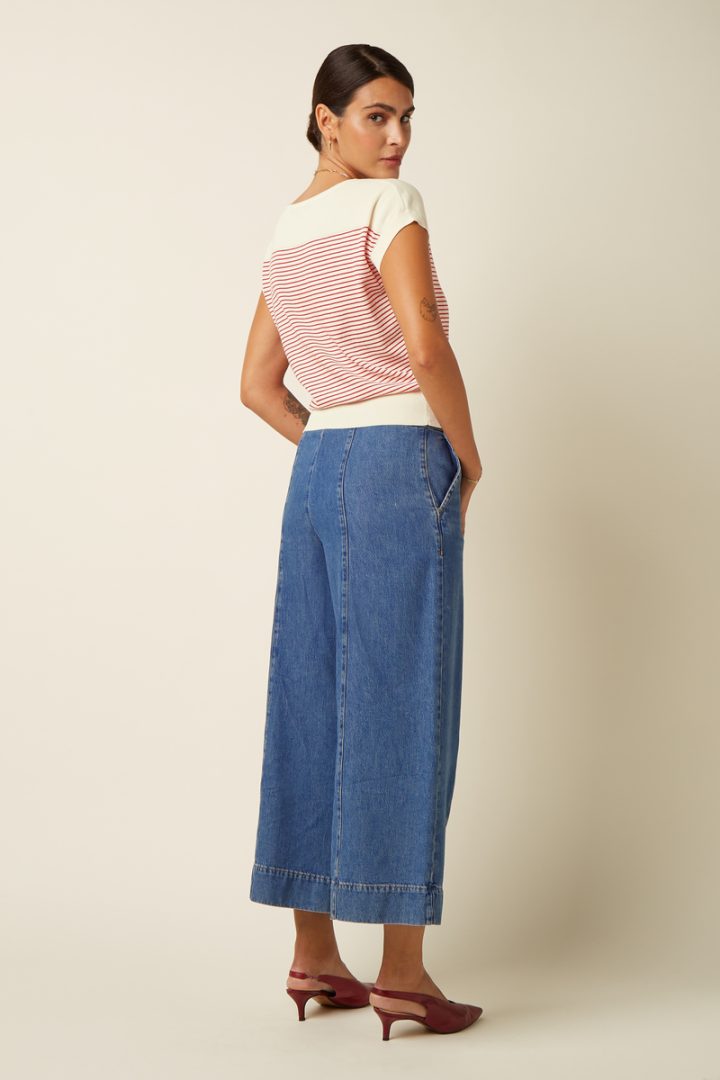 Melody Sailor Culotte Stone Denim - Bilde 4