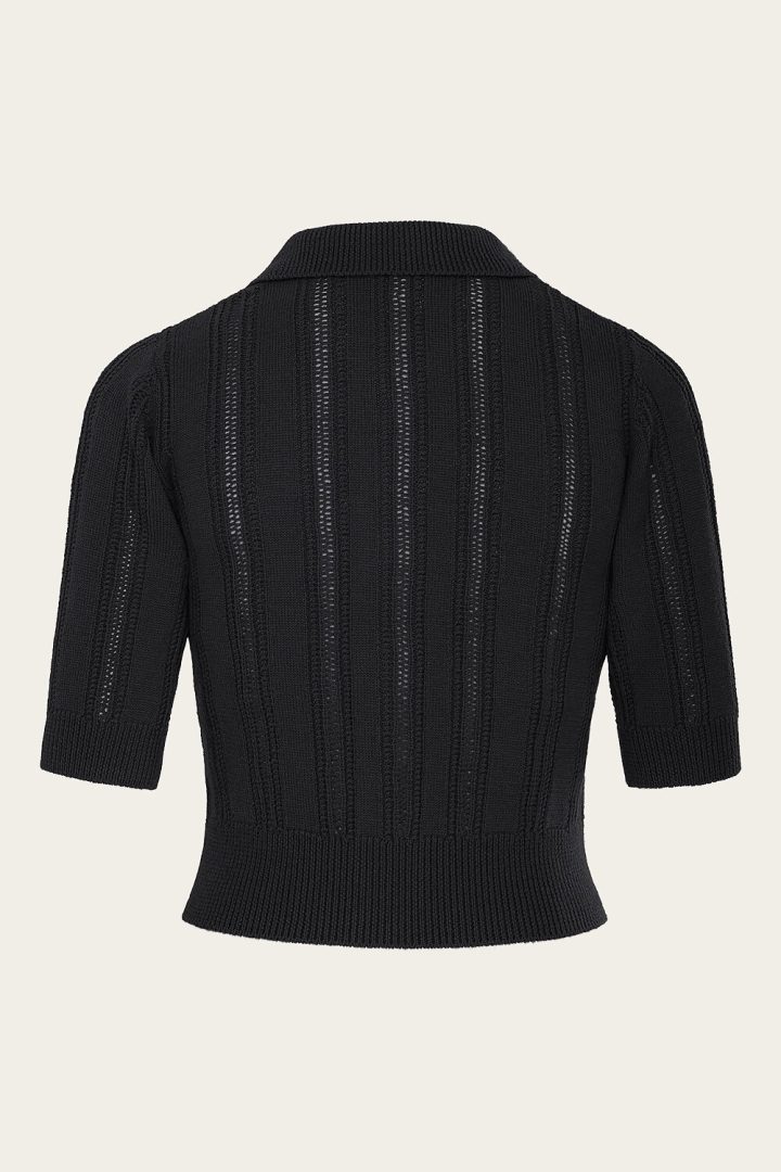 The Non Contrast Cardigan - Black wool - Bilde 3