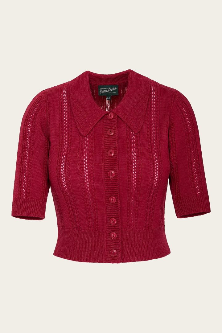 The Non Contrast Cardigan - Lipstick red wool - Bilde 4