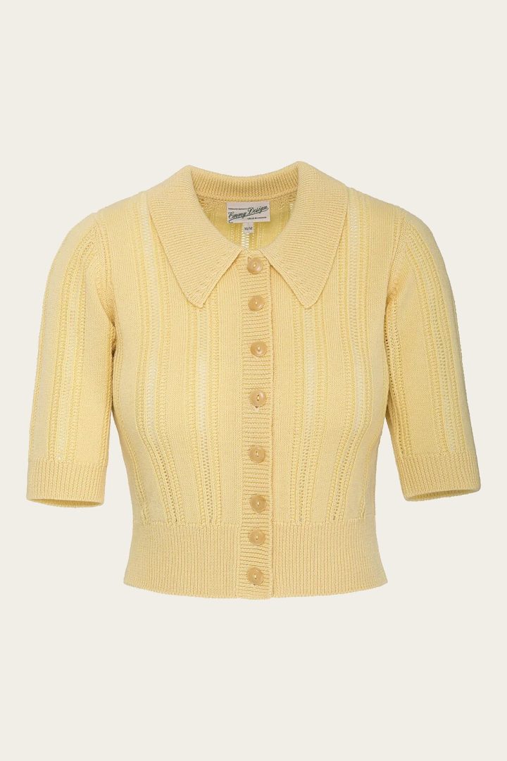 The Non Contrast Cardigan - Mellow yellow wool - Bilde 2