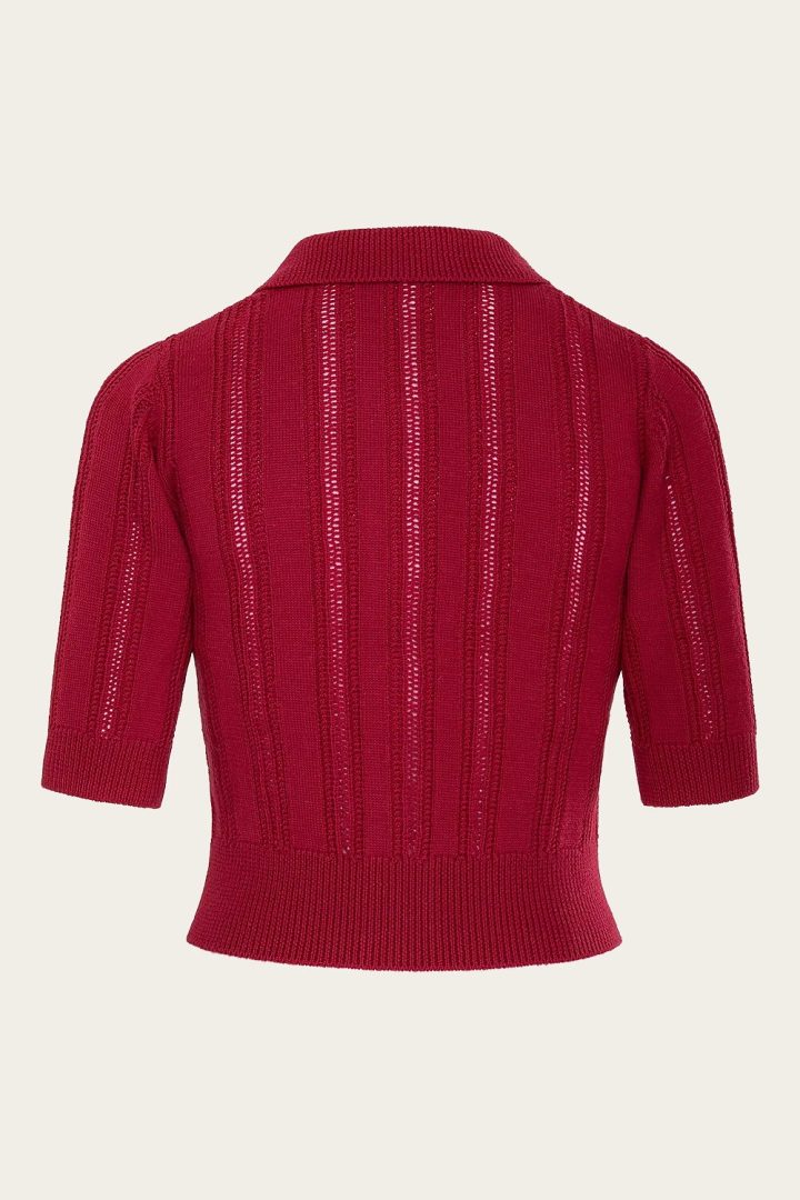 The Non Contrast Cardigan - Lipstick red wool - Bilde 3