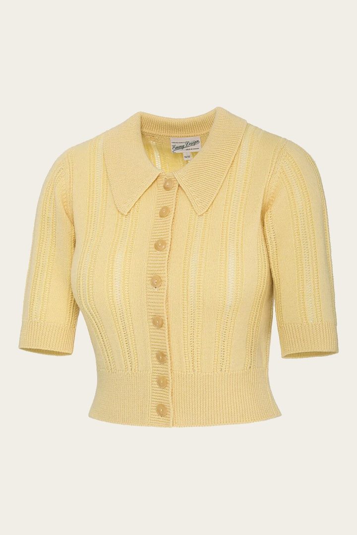 The Non Contrast Cardigan - Mellow yellow wool - Bilde 6