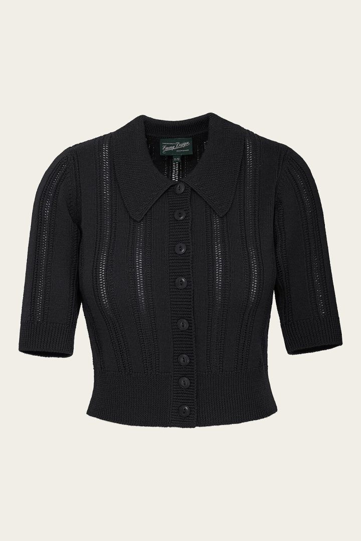 The Non Contrast Cardigan - Black wool - Bilde 2