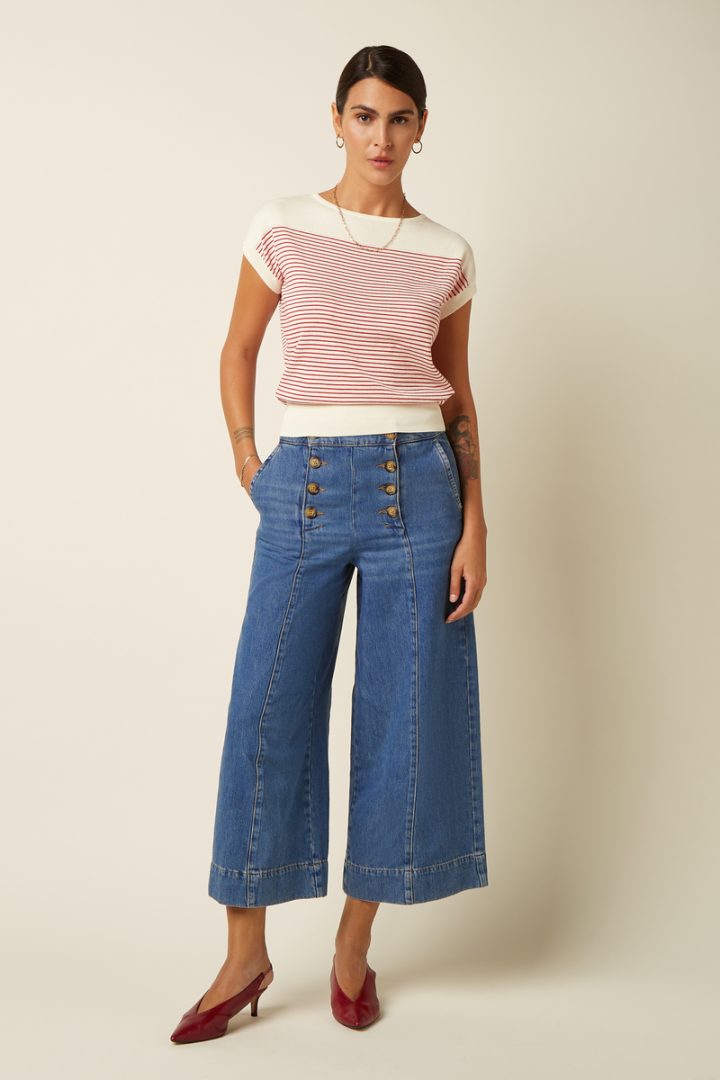 Melody Sailor Culotte Stone Denim - Bilde 3
