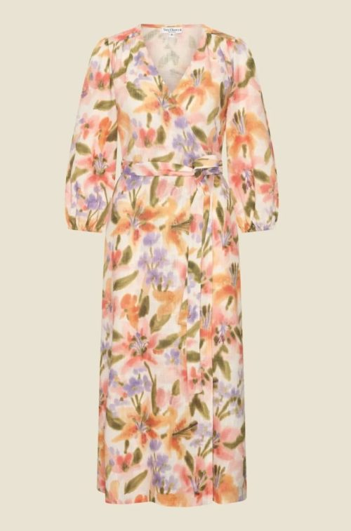 Maxima Wrap Dress Aquarel Flowers
