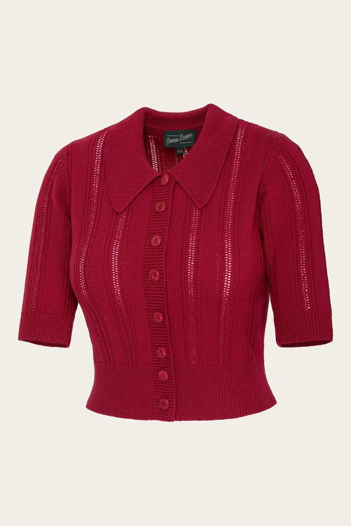 The Non Contrast Cardigan - Lipstick red wool - Bilde 2