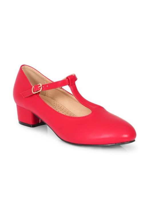 Red t-strap Mary Jane
