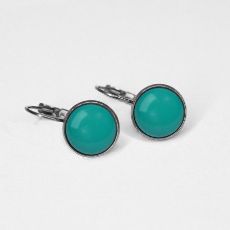 Urban Hippies Øredobber Dots Solid Lake  Blue Silver