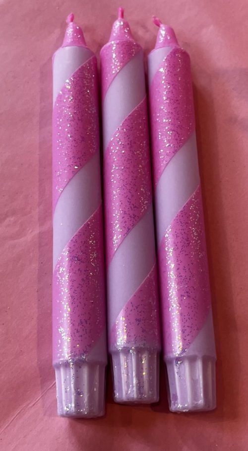 Mrs Miccio Stearinlysdip polka glitz magenta/violet